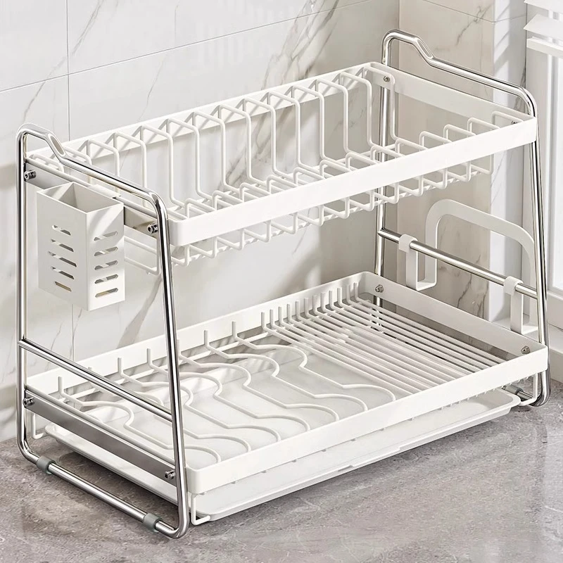 

Stainless steel bowl rack Large capacity multi-functional anti-rust storage Dish drain New kitchen
