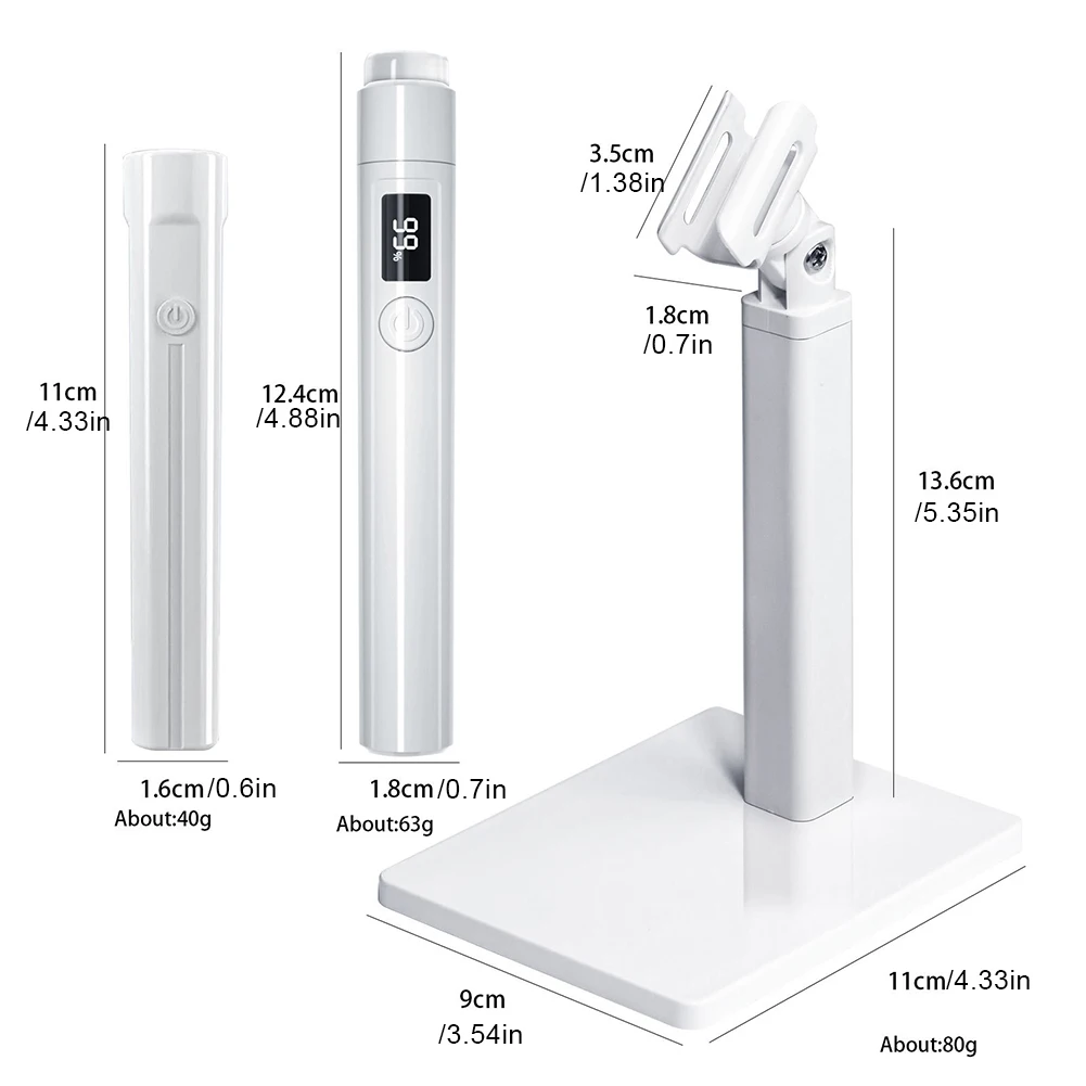 Mini luce ultravioletta per asciugare le unghie Mini torcia elettrica con display a LED Asciugacapelli portatile USB ricaricabile per manicure fai da te domestica