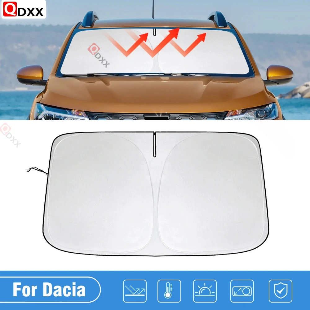 

Для Dacia Sandero 2013-2021 2022 2023 2024 солнцезащитный козырек на лобовое стекло автомобиля, складной солнцезащитный козырек, блоки УФ-лучей