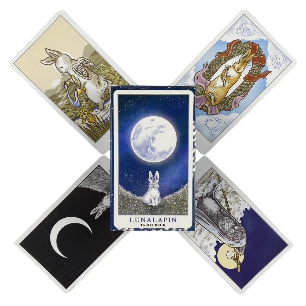 Lunalapin-cartas de Tarot A 83, baraja de conejo, oráculo, visión en inglés, edición de adivinación, juegos de Borad