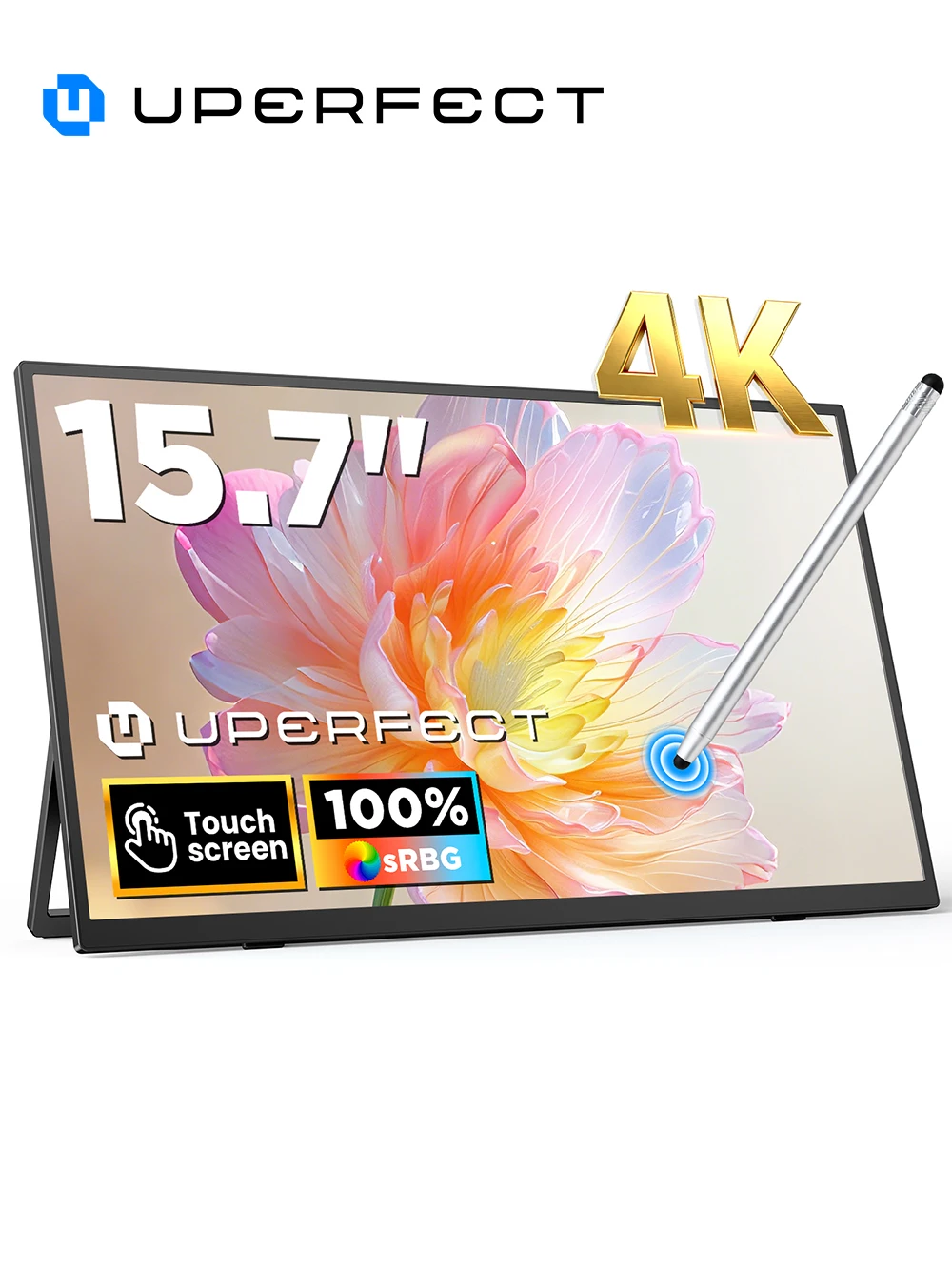 UPERFECT UColor J1 4K Touch Screen Portable Monitor 15.7" Laptop Extend Screen USB C HDMI Computer PC Gaming Display w/ Stilys