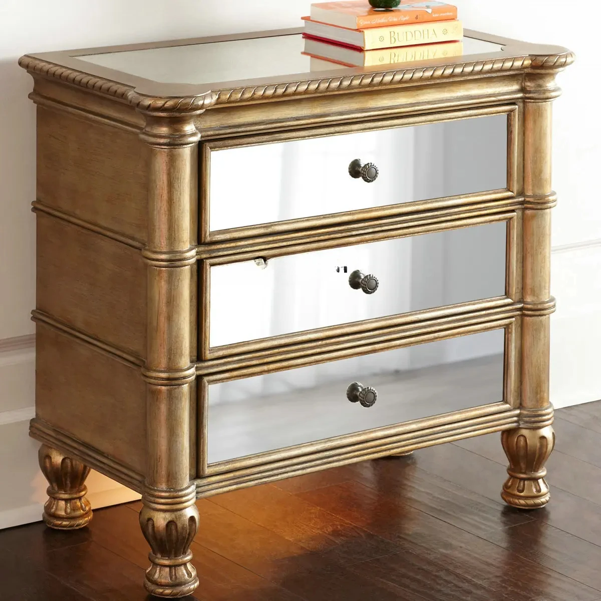 Storage Rack Simple Modern Small Cabinet Nordic Mirror Locker Bedroom Solid Wood Storage Cabinet