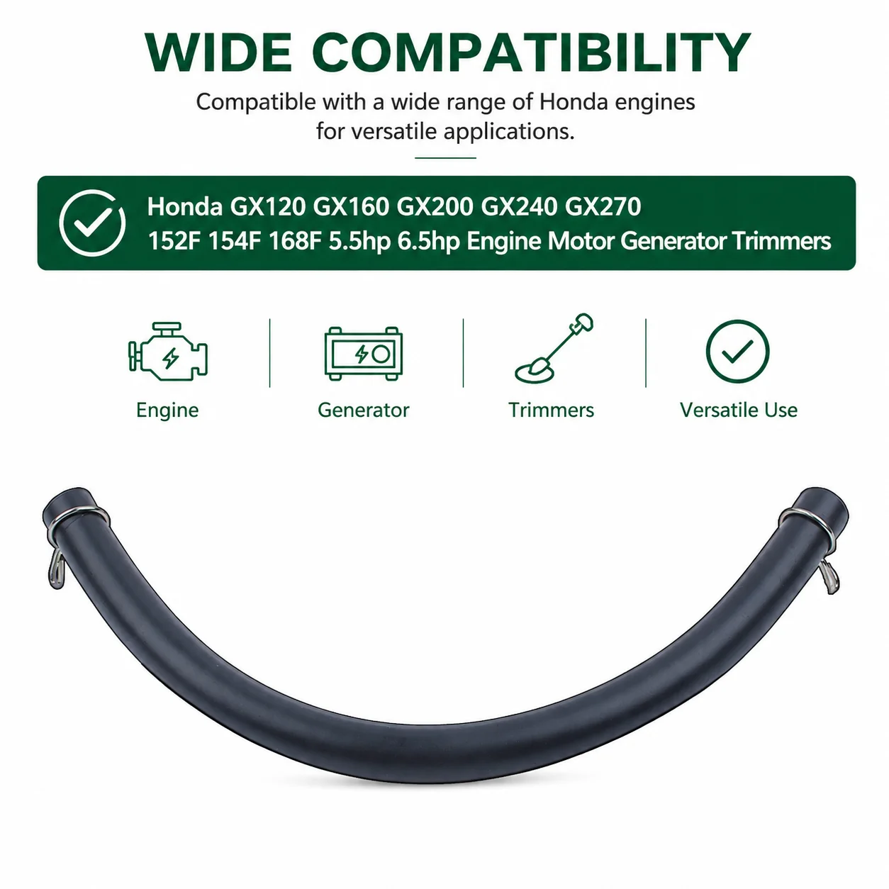 3Pcs Fuel Line Gas Hose with Clamps Kit For Honda GX160 GX200 GX120 GX240 GX270 152F 5.5HP 6.5HP Engine Motor Generator Trimmer