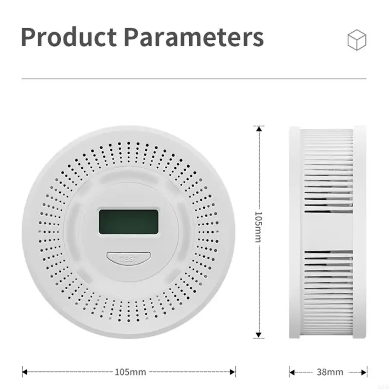 CO Smog Gas Detectors with Real Time LCD Display Sound Visual Warning Battery Operated for Kitchen Bedroom
