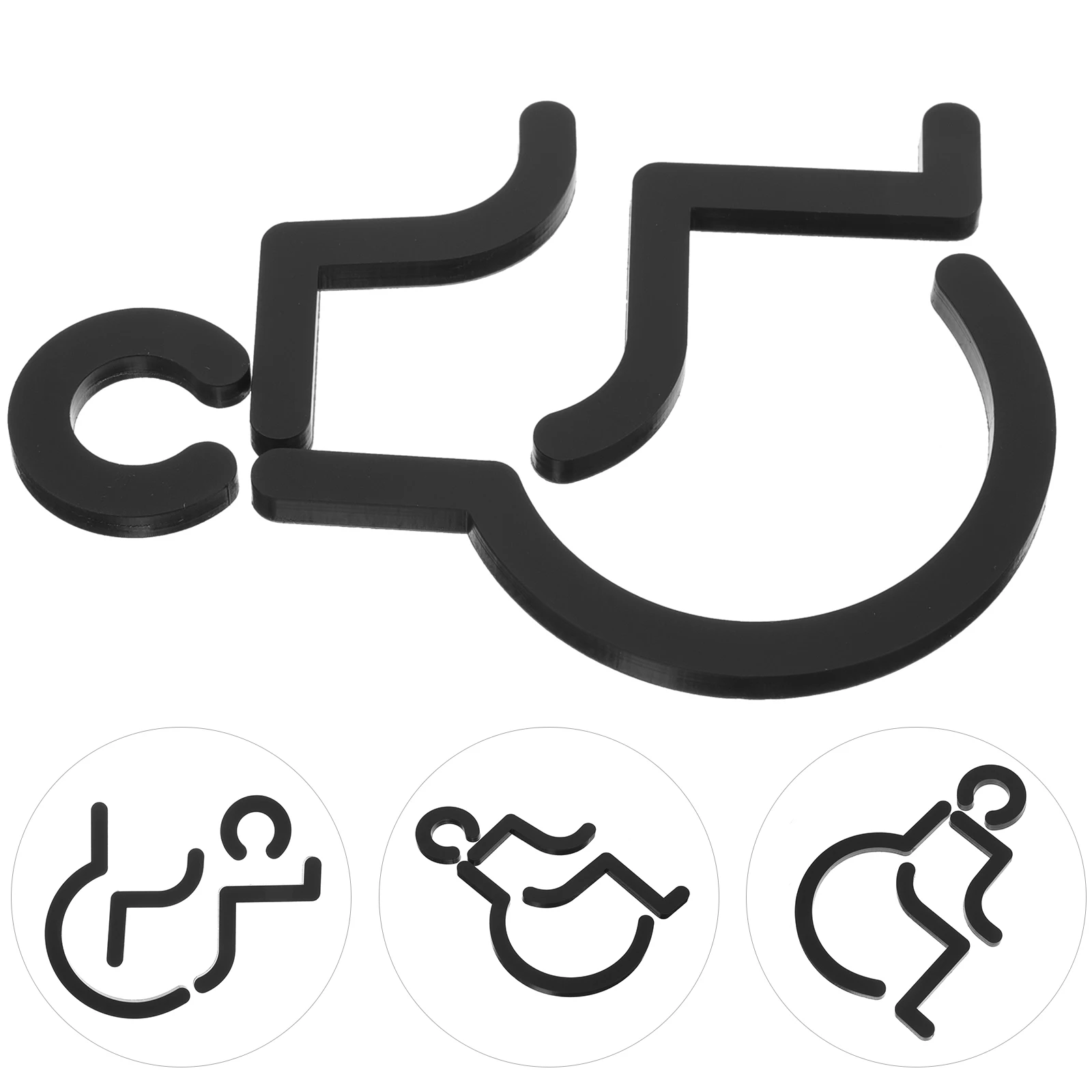 

Accessible Restroom Sign Disabled Wheelchair Symbol Unisex Braille Bathroom Iron Sign Plates Washroom Direction Kitchen