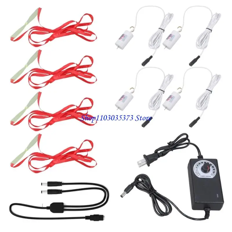 D46B Fly Fly Phoil Plastic Fan مع إمدادات الطاقة 12V2A لشركات الخدمات الغذائية