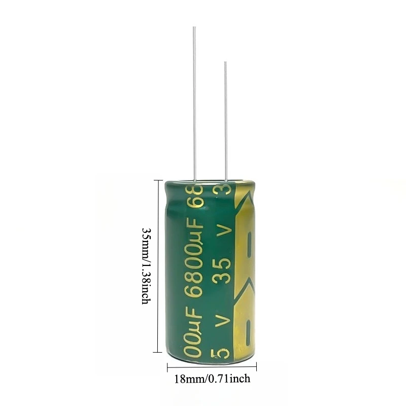 

15pcs 35V 6800uF Electrolytic Capacitor High Frequency Low ESR Long Life Green Gold 18x35mm for Power Amplifier