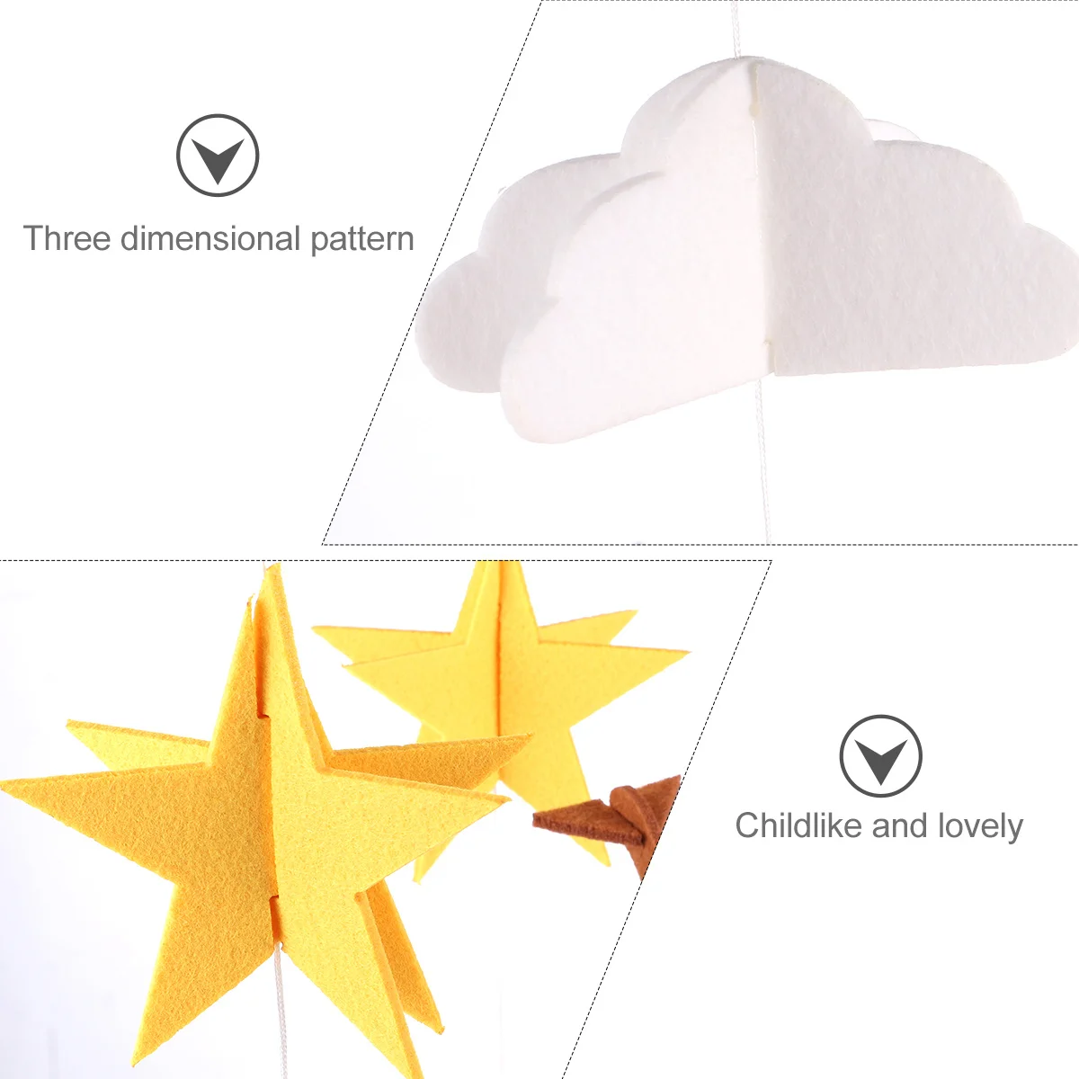 

1Pcs Baby Crib Hanging Ornament Premium Felt Wind Chime Charm Durable Lightweight Indoor Outdoor Kids Room Nursery Decor