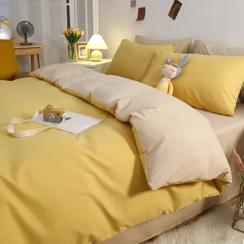 Mustard Yellow Comforter Sets King Bedding Comforter Sets Cotton Quilts King Size Modern Blankets Soft Durable Luxury Bed Linens