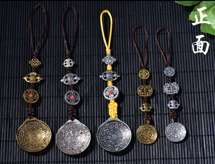 5P-TOP جيب سيارة جدار التميمة كفاءة التميمة البوذية التبتية القصر التاسع ثمانية الرسوم البيانية فنغ شوي معلقة بطاقة