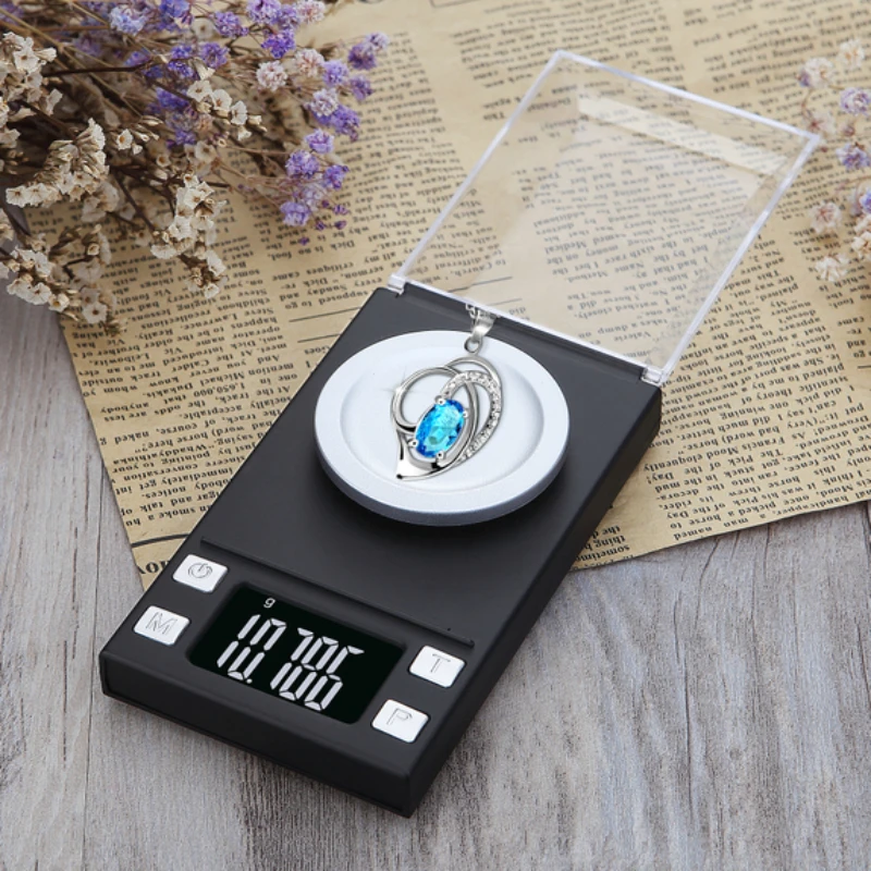 LCD Digital Scale 0.001g Accuracy Electronic Scale Gold Gram Diamond Jewelry Scale Balance Weighing Scale for Food Kitchen