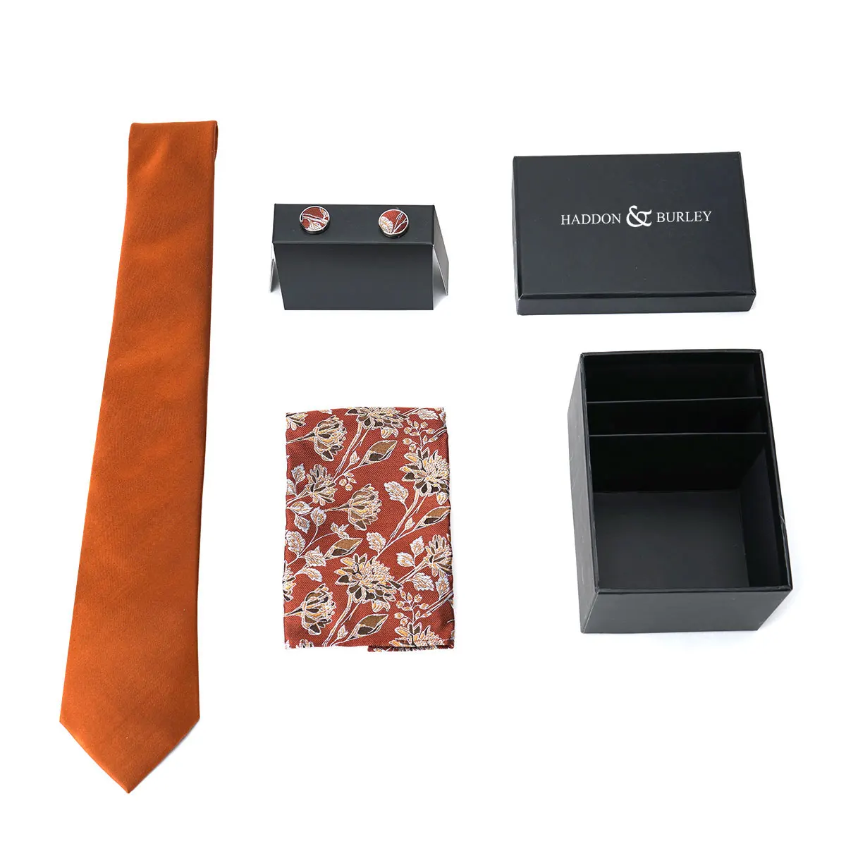 Wholesale Triple Mens Neck Tie Gift Box Set With Custom Wide Accessories