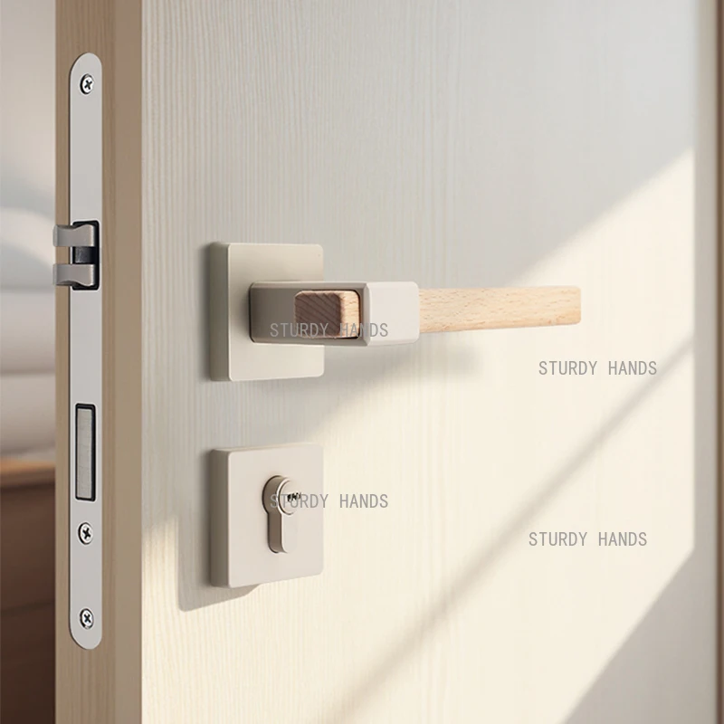 

1 Set of Modern Zinc Alloy Door Lock Indoor Bedroom Door Lock Room Mute Lock Household Hardware Accessories Including Key