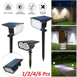 1-6 Pcs LED Solar Landscape Lights Outdoor IP65 Waterproof Solar Light with 2 Modes Garden Spotlight for Backyard Lawn Walkway