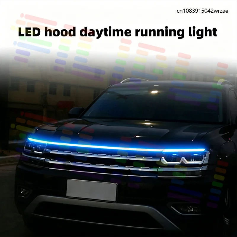 

1.5M Single Color LED Daytime Running Light Car Hood Decorative Light Strip High Brightness Waterproof Ambient Light for Auto