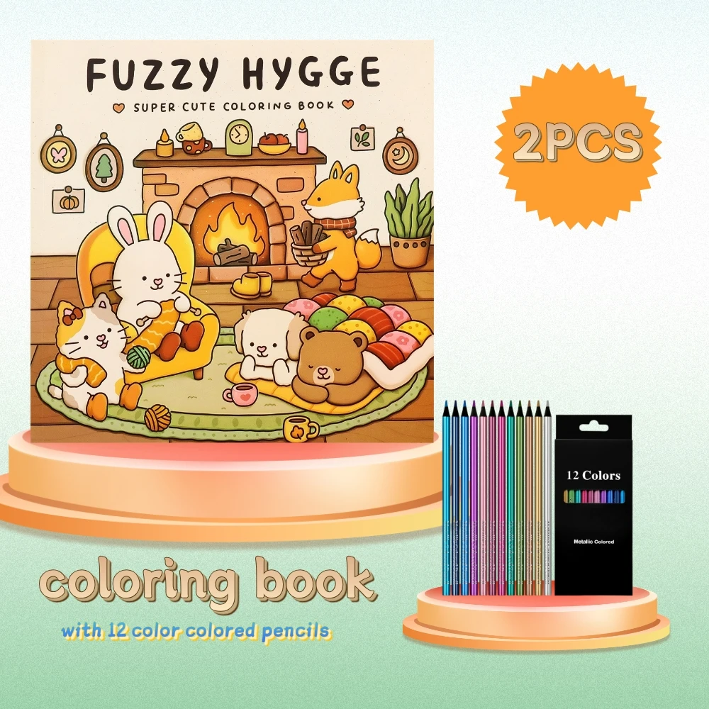 Coloring Book For Teens With 12 colors colored penci & Featuring Adorable Creepy Creatures In Cozy Moments For Relaxation Gift