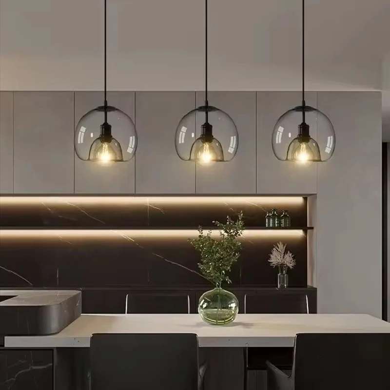 

SANDYHA Modern Nordic Chandelier 3 Heads Iron Glass Indoor Home Decor Pendant Lights Dining Room Bar Salon Hanging Lamp Fixtures