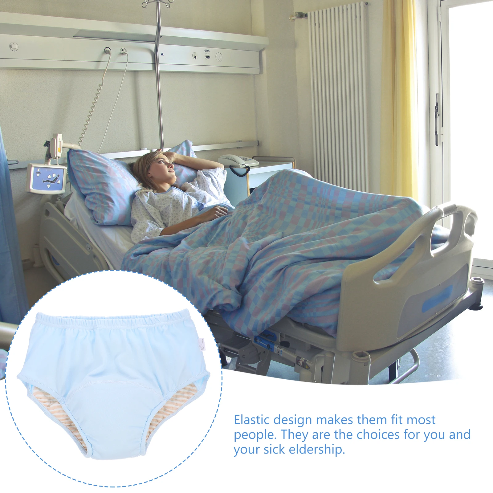 

Leak-proof Adult Diapers Reusable Washable Nappy Gray M Size 70-110 Pounds Anti-leak Underwear Cotton Elderly Incontinence