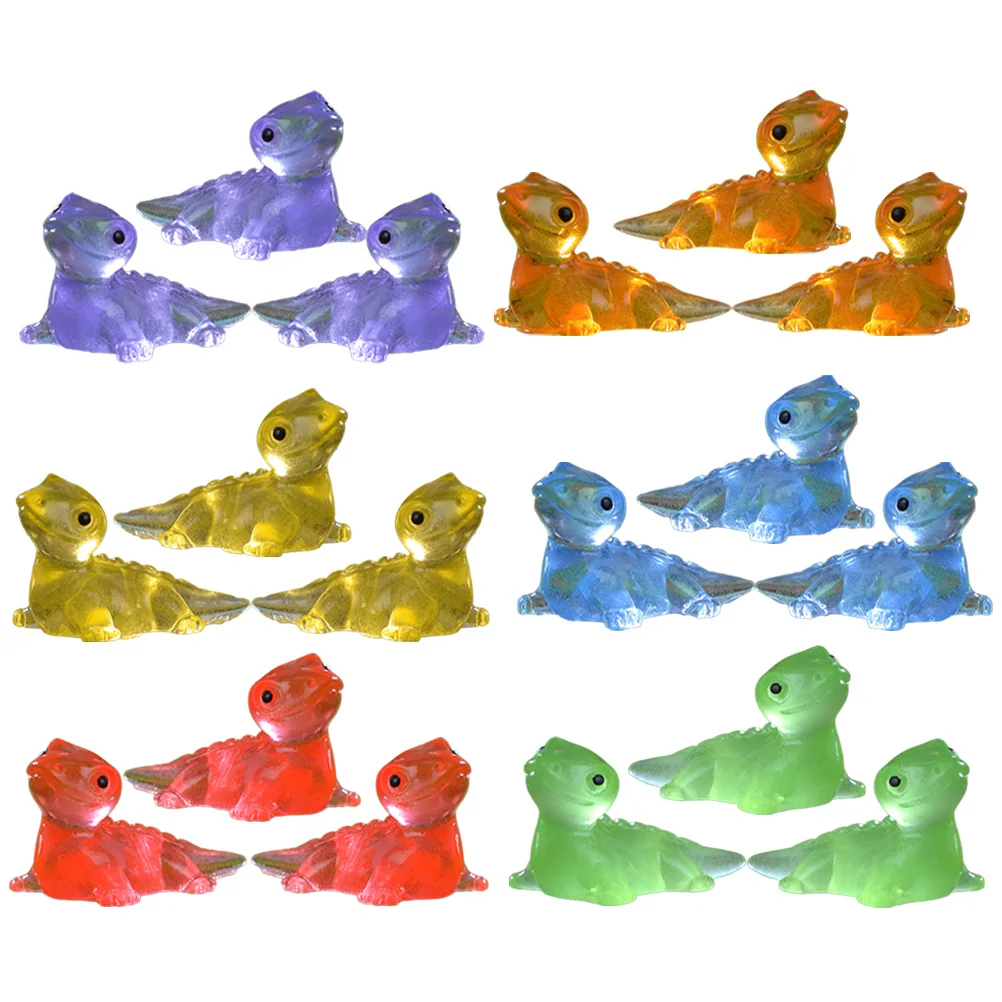 30 قطعة الراتنج الصغيرة توهج السحلية التماثيل حية ثلاثية الأبعاد الحيوانات الصغيرة الحلي سطح المكتب حديقة المشهد الصغير الديكور