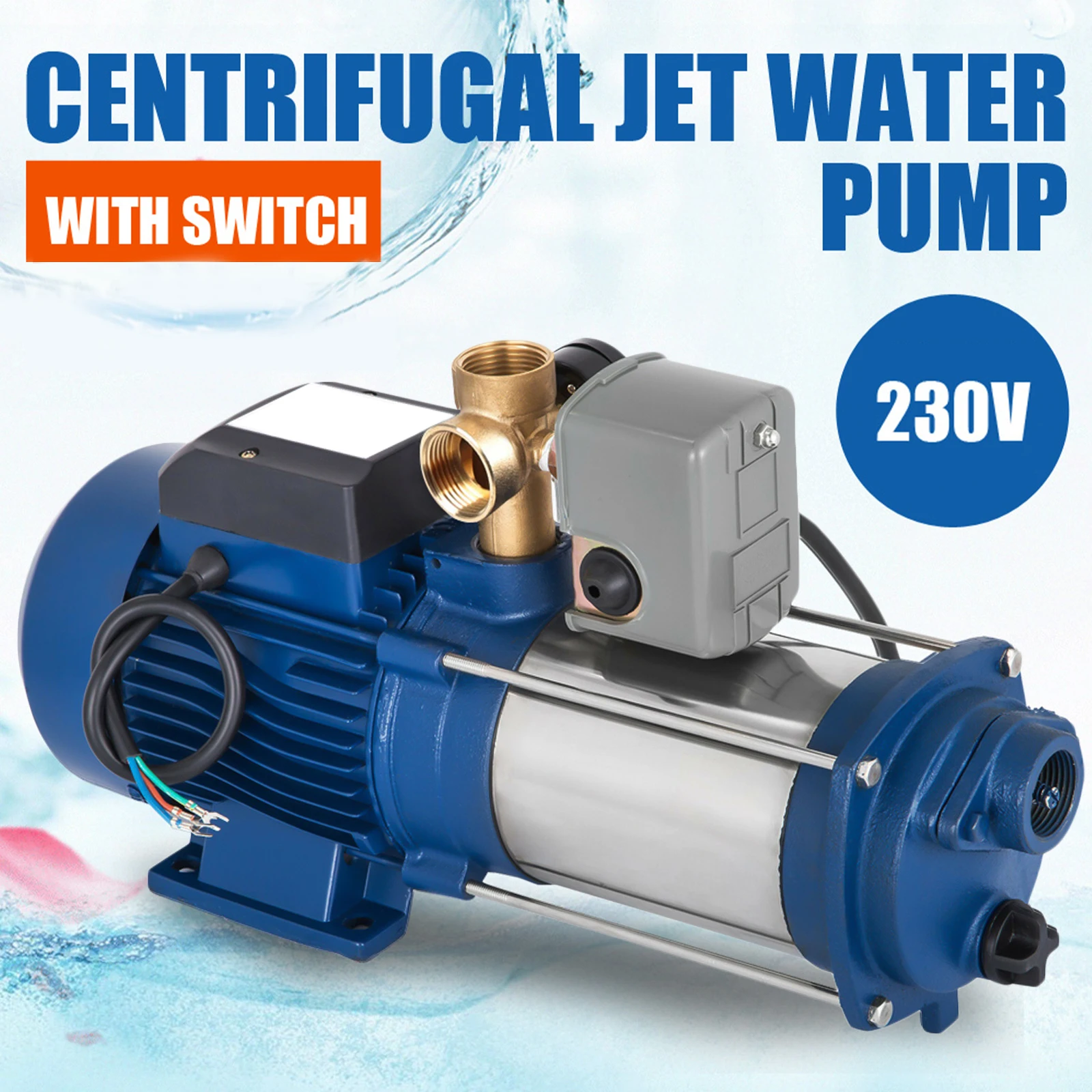 Garden Pump 9bar Jet Centrifugal Pump Water Pump Household Waterworks 2850 RPM 1800W