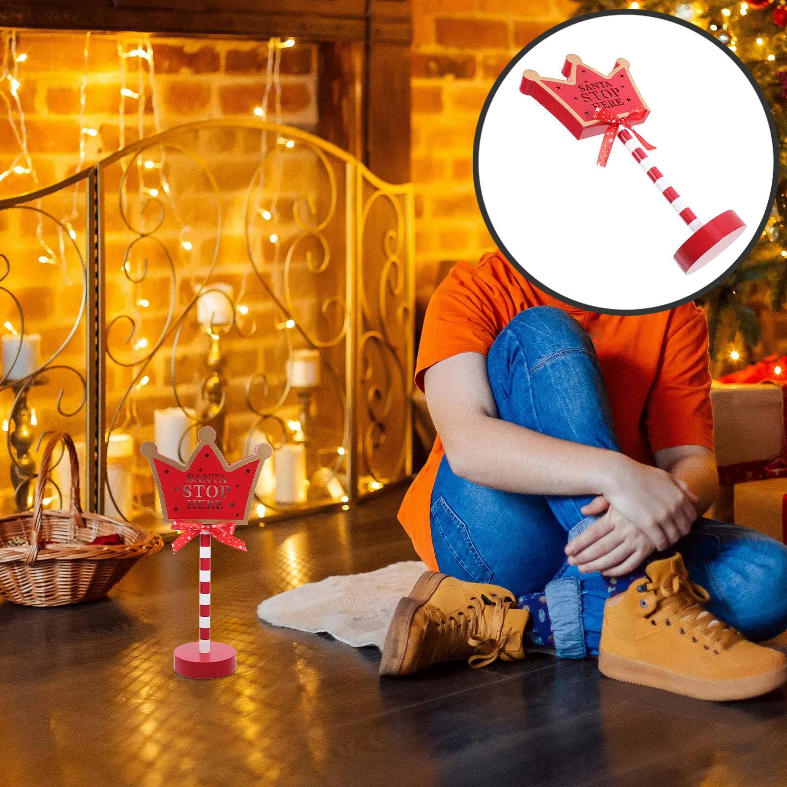 مصباح خشبي لعيد الميلاد الاحتفالي، ديكور مضيء LED لعرض الشرفة الداخلي والخارجي، ديكور أنيق للعطلات النبيلة #5