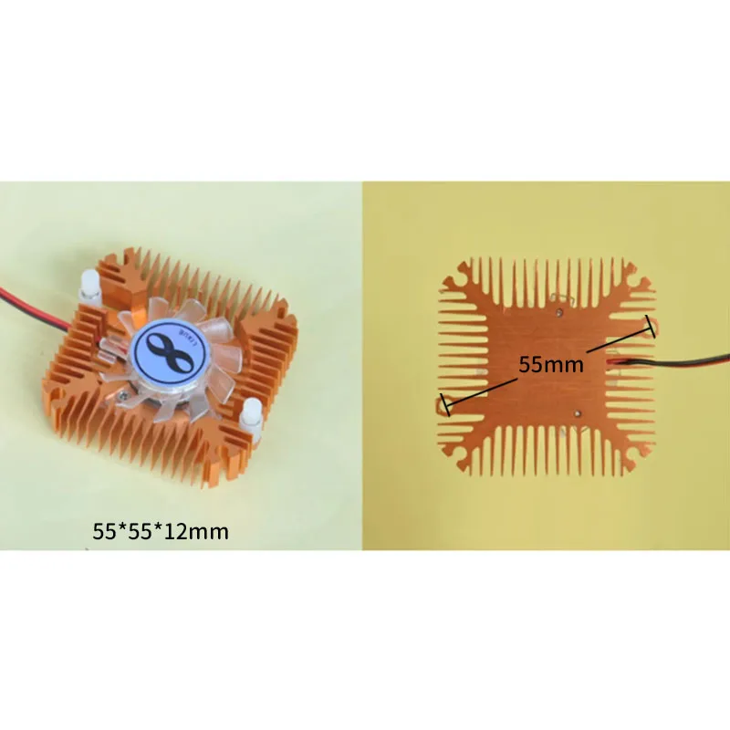 Dissipatore di calore UNISINA da 55mm con ventola DC12V dissipatori di calore in metallo con radiatore in rame + alluminio per amplificatori schede grafiche console di gioco