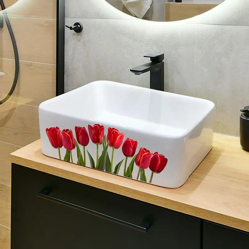 Sink Area Wall Sticker Self Adhesive Removable Waterproof Tile Background for Bathroom and Kitchen Decor