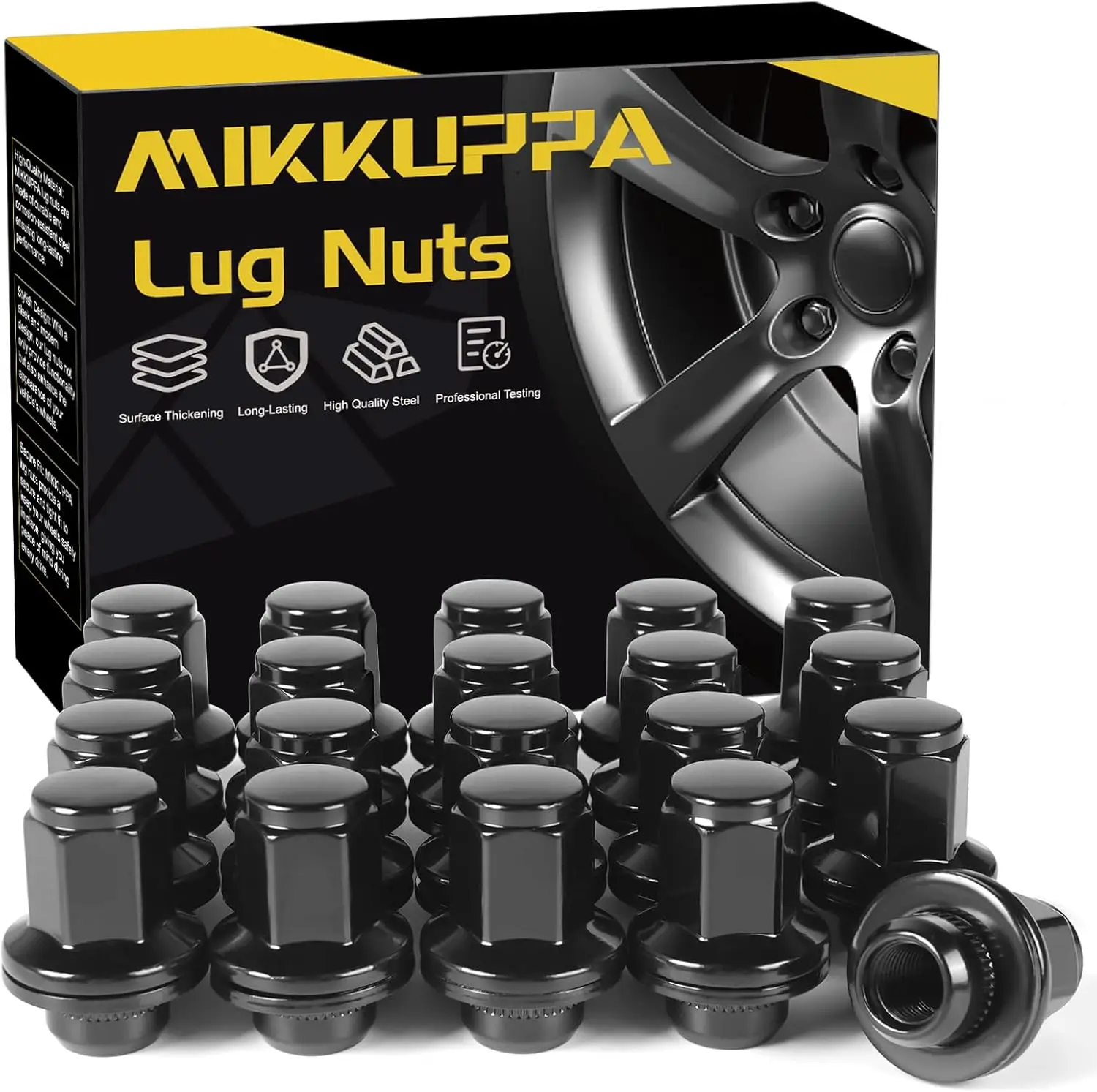 MIKKUPPA 20pcs M14X1.5 Chrome Lug Nuts -  Hex Replacement for Toyota Sequoia Landcruiser Tundra Lexus LX 5 Lug