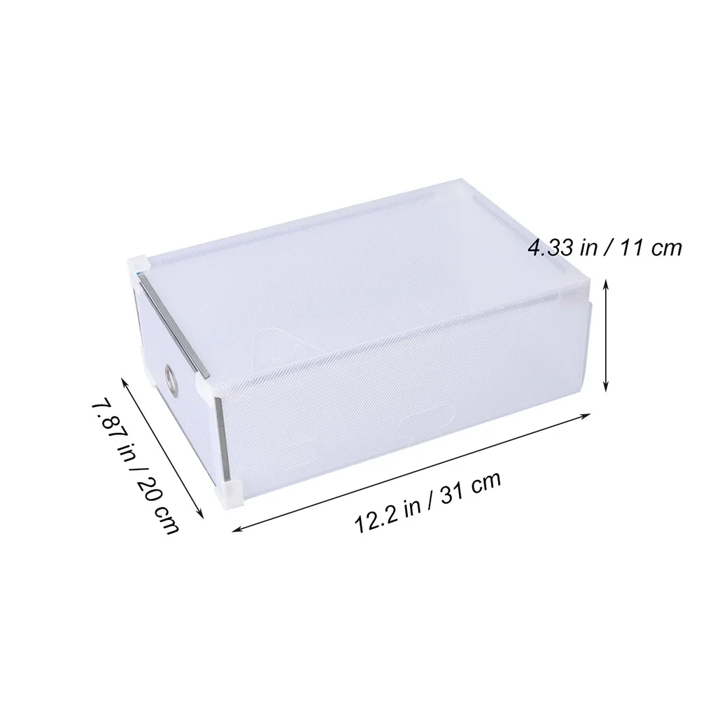 

6 Pcs Drawer Type Shoe Box Shoes Storage Organizer Shoeboxes with Lids Cubes Stackable