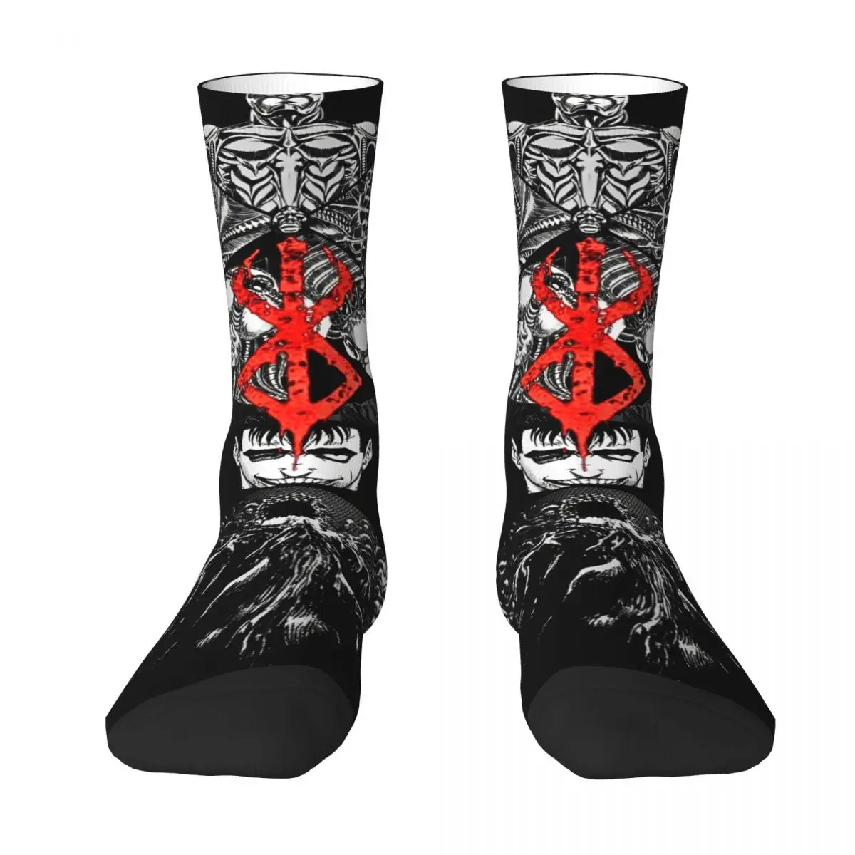 Frauen Männer Socken Anime Berserk Guts Japanische Comic Strümpfe Winter Lustige Hohe Qualität Socken Laufsport Anti-Slip Socken