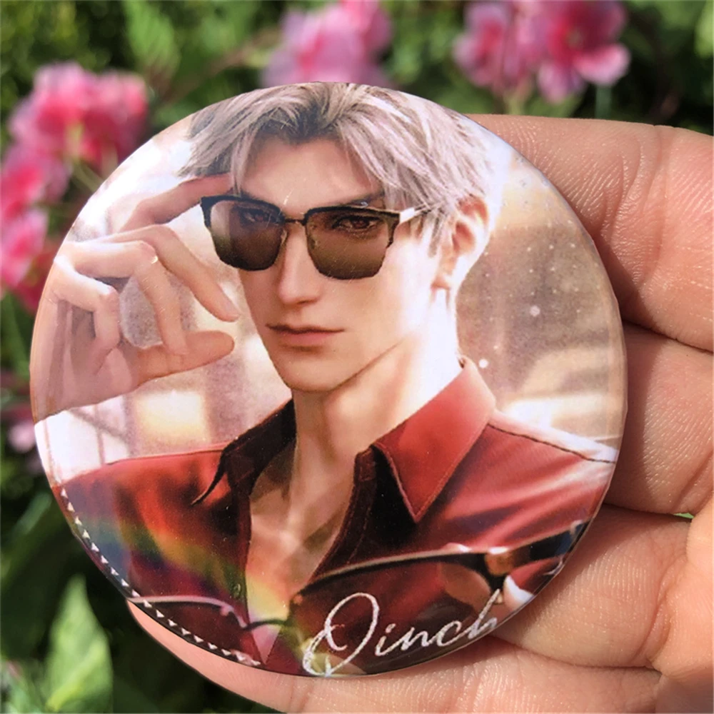 5.8cm Game Love And Deepspace Handsome Man Qinche Sylus Cosplay Badge Pin SPTE Tinplate Brooch Prop Xmas Gift