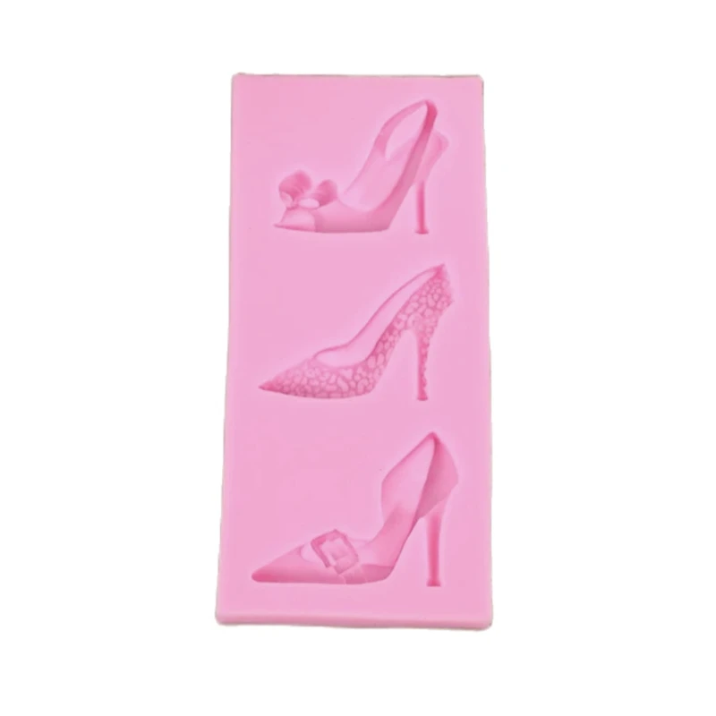 3PC Fashion Leopard High Heels Silicone Mold Fondant Silicone Molds For Cake Decorating Chocolate Lace Fondant Mold DIY H605