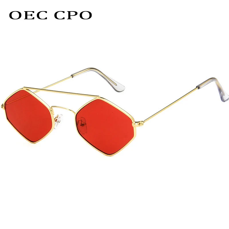 

OEC CPO Ladies Cat Eye Sunglasses Women Brand Design Fashion Polygon Sun Glasses Female Vintage Metal Frame UV400 Shades Eyewear