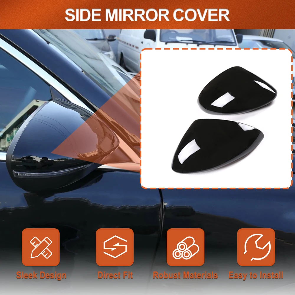 

For Alfa Romeo Stelvio With Turn Signal 2017-2022 2Pcs Side Rearview Mirror Cap Cover Decoration Cover Trim Carbon Fiber Black