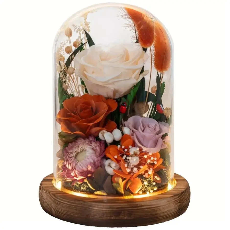

Flowers with Symbolic Ladybugs Preserved Flowers Gift for WomenRomantic Table CenterpieceValentines, Anniversary, Mom Gifts for