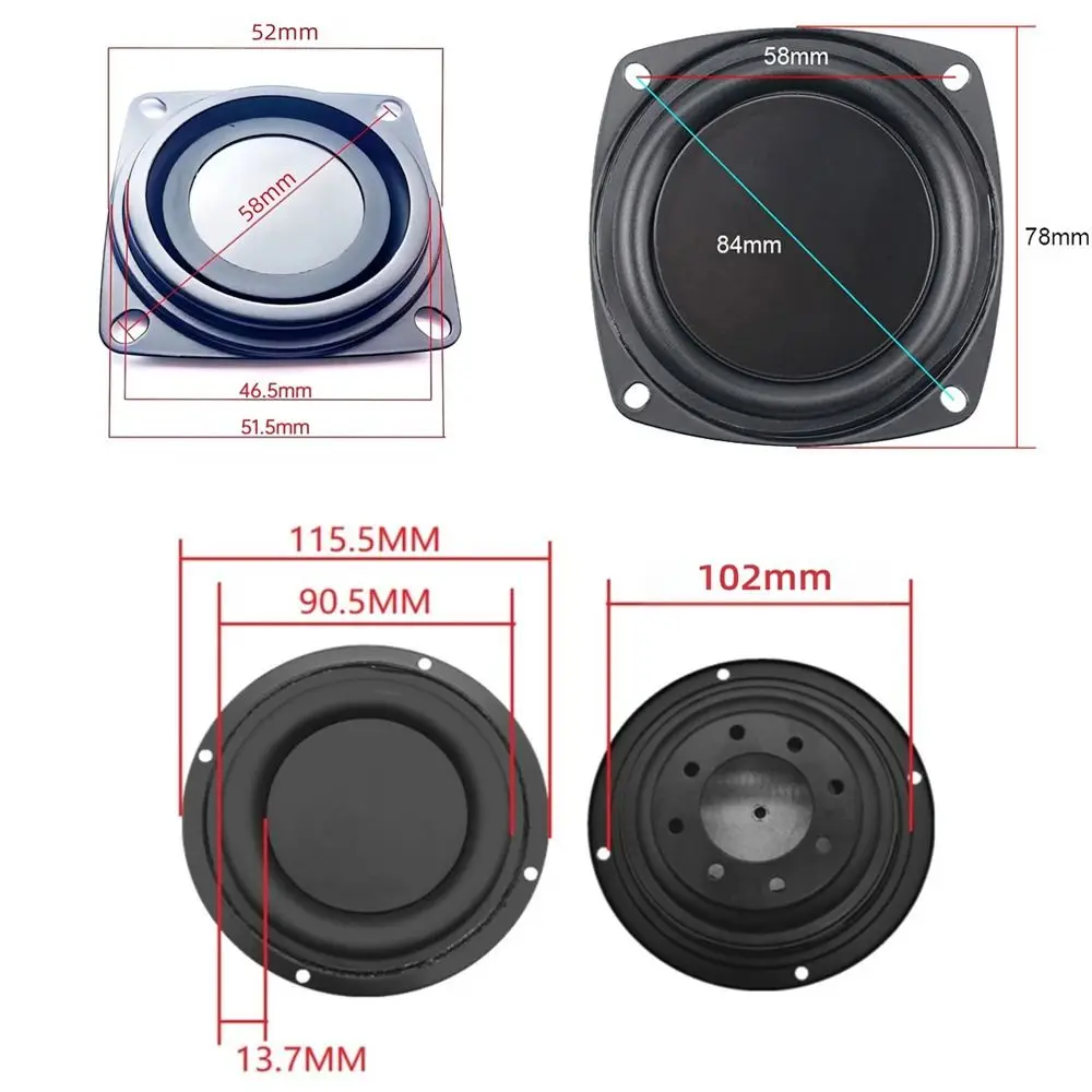 لتقوم بها بنفسك مشعاع مكبر الصوت العالمي 2/3/4 بوصة أسود باس مكبر صوت سلبي مكبر صوت منخفض التردد #6