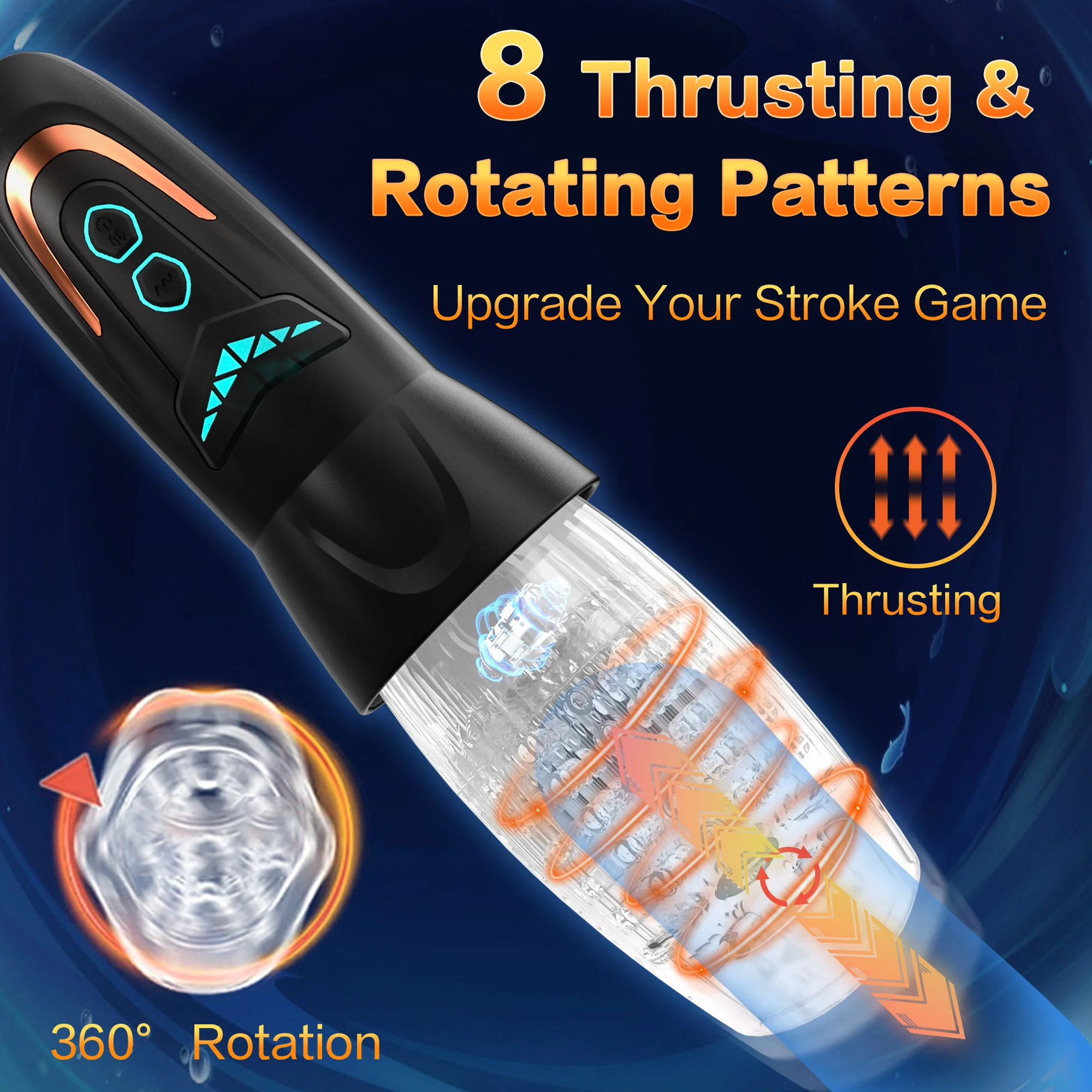 Automatic 360 Rotation Male Masturbator for Men Vagina Vibrator 3D Lips Penis Massager Pussy Man Masturbation cup Adult Sex Toys