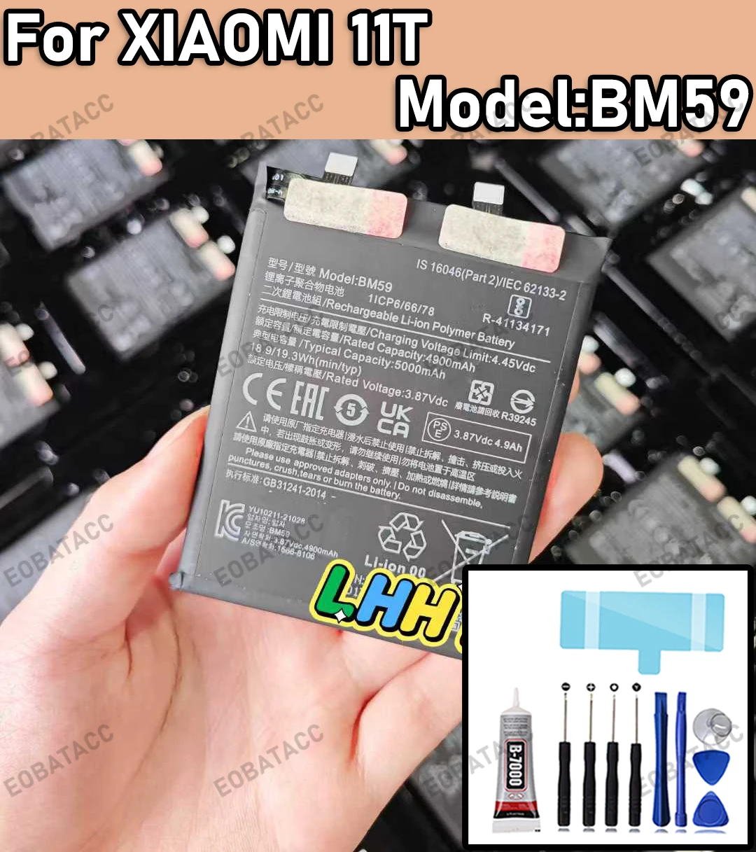 

100% New Zero Cycle BM59 Battery For XIAOMI 11T/21081111RG Phone Replacement Bateria+Free Tools