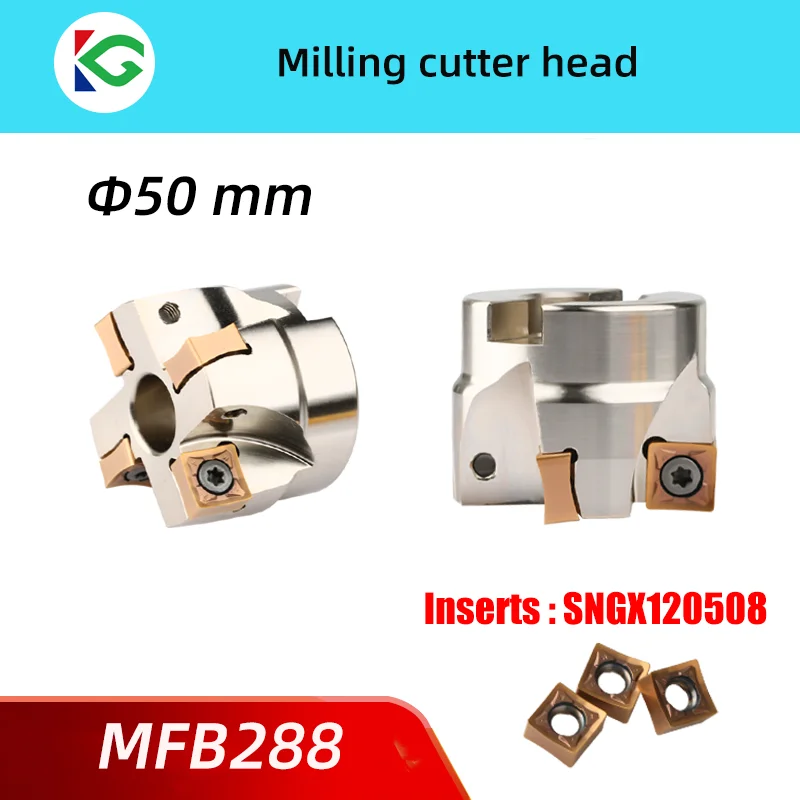 Cabeça de Fresa para Inserção Snmu Sngx1205 Disco de Fresa de Alimentação Rápida Corte Pesado de 88 Graus Cnc 50 mm Mfb288