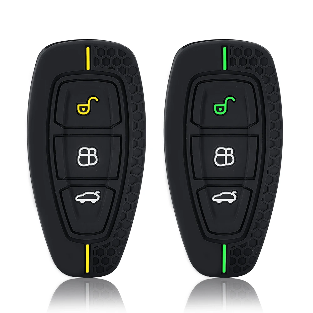 Funda para Llave de 3 Botones para Ford Transit Custom Mondeo Fiesta Kuga ST Line MK3 Focus 3 Station Wagon Ecosport, Protección para Llave