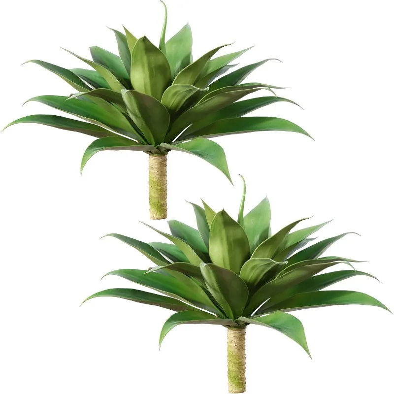 

Artificial Plants Fake Agave Succulent Plant 28 Inch Big Size Faux Succulents Stems 2 Pack
