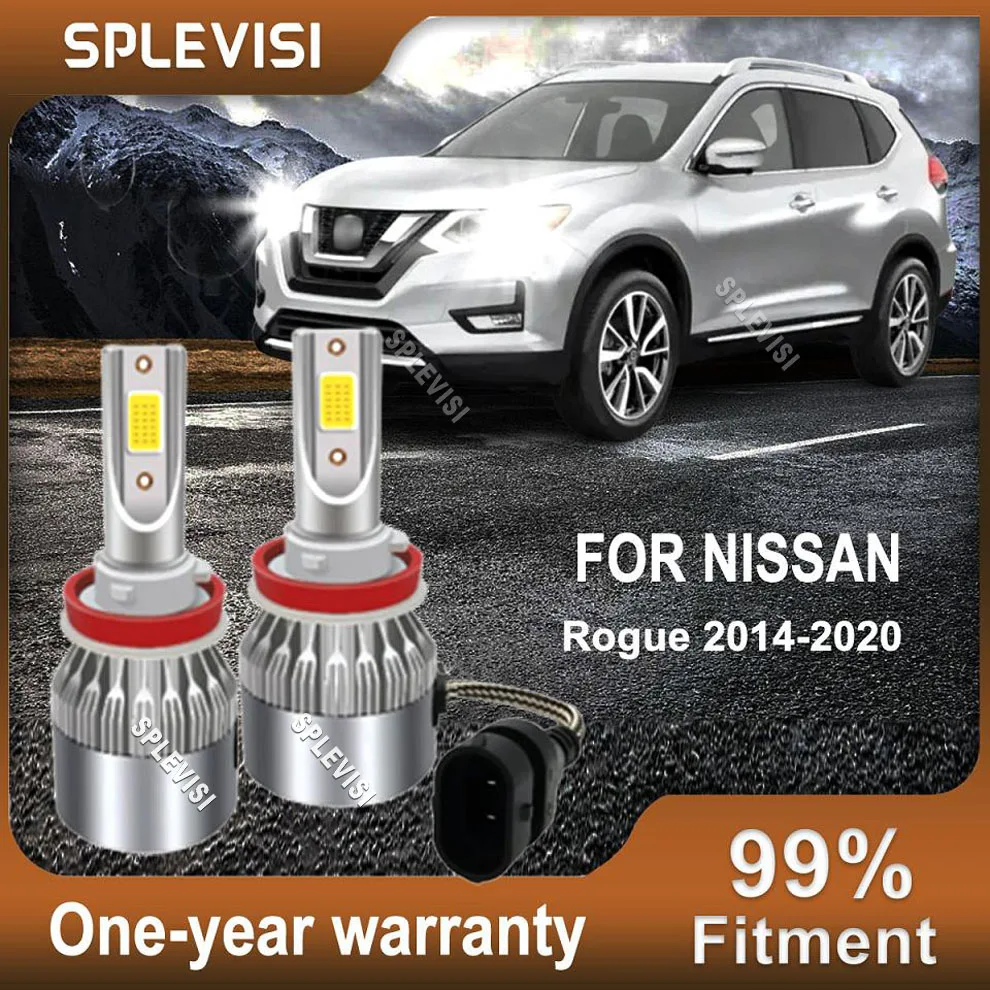 

2x Car LED Headlight High/Low Beam Bulbs Kit 6000K White Upgrade For Nissan Rogue 2014-2020 Qashqai 2017-2020 Kicks 2017-2021