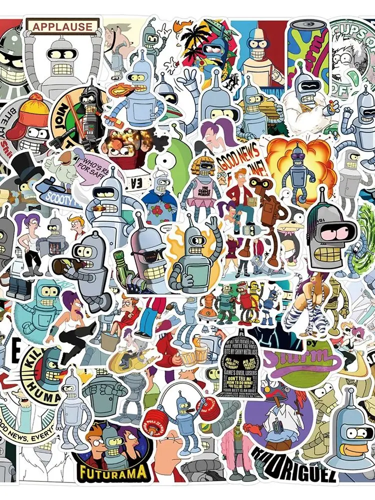 Autocollants de dessin animé Futurama Anime pour enfants, décalcomanies drôles, graffiti étanche, ordinateur portable bricolage, téléphone, autocollant de bagage, jouet, 10 pièces, 30 pièces, 50