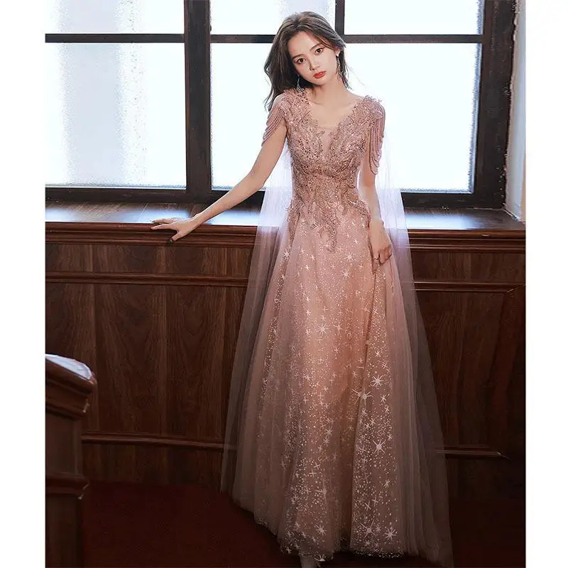 Robe de soiree New V-Neck Slim Formal Dress Women Wedding Elegant Evening Dresses Formal Party Dress Prom dresses Luxury Dress