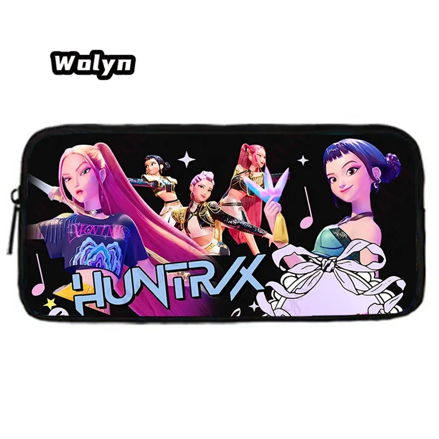 حقائب أقلام رصاص للأطفال، حقائب أقلام رصاص مدرسية للأطفال من كارتون KPop-Dem-onHun-ters للفتيات، مقلمة كبيرة وبسيطة للأطفال