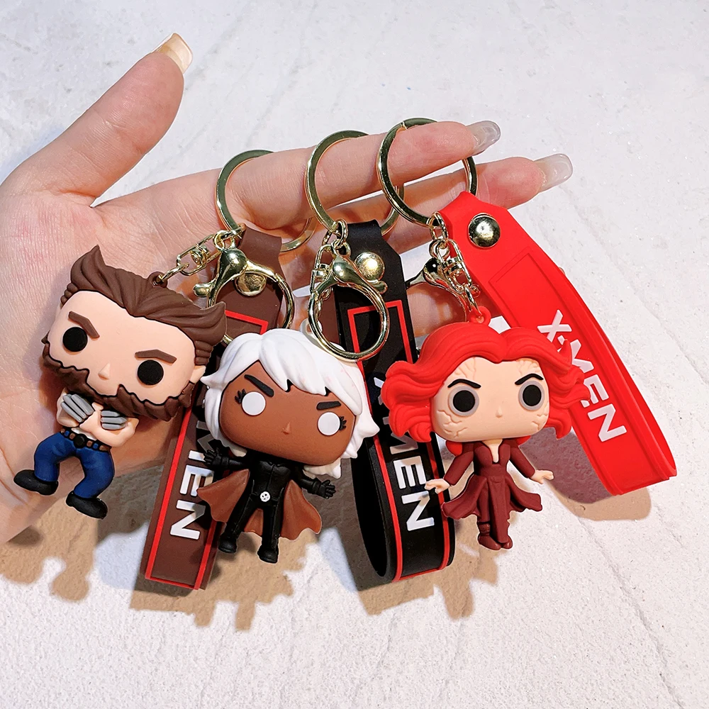 Marvel Cute Doll Pendant Anime Figures Deadpool Q Version Fashion Backpack Keychain Couple Bag Keyring Pendant Birthday Gifts