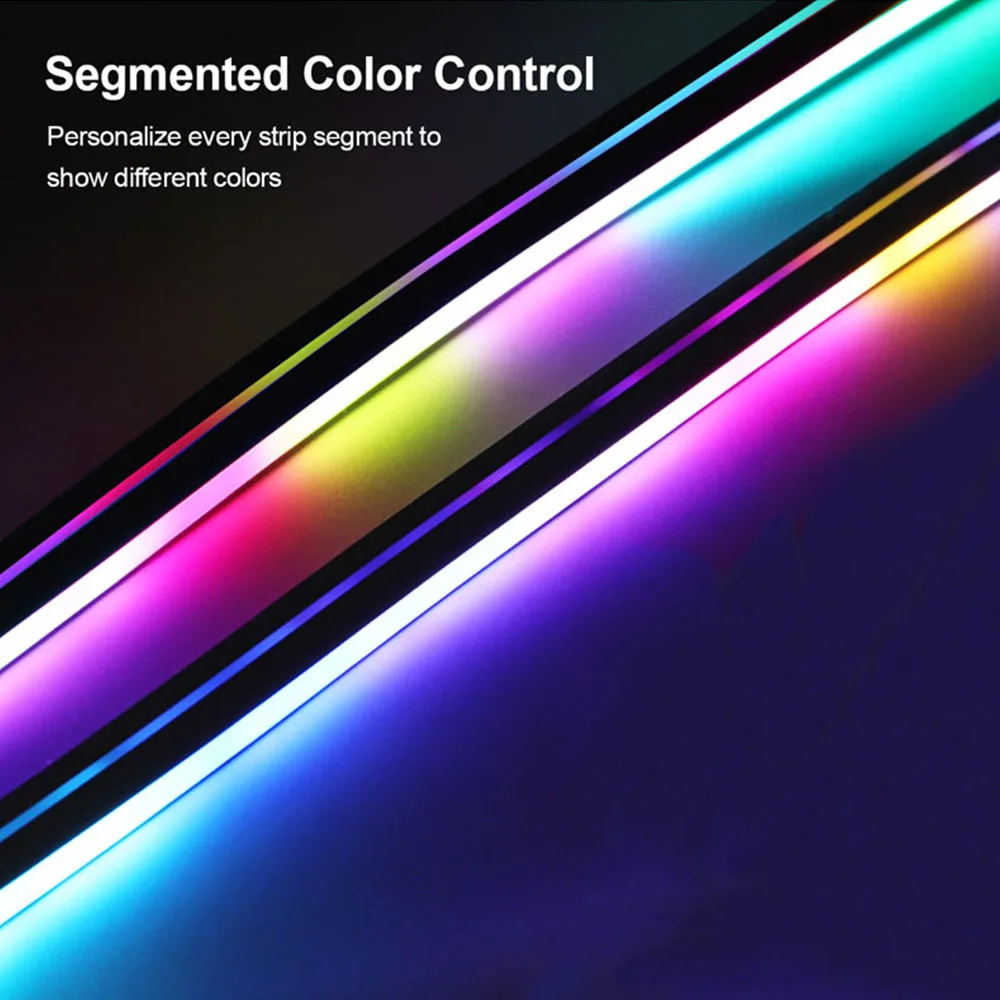 Dreamcolor LED Neon Light DC12V WS2811 72LEDs/M LED Strip Individually Addressable Black Flexible Rope Tube Waterproof Set