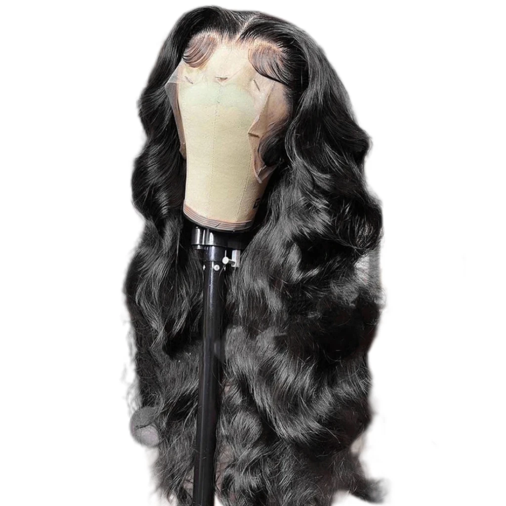 46 inch lange body wave 13x6 HD transparante kant frontale pruiken Braziliaans mensenhaar 200 density voorgeplukt met babyhaar pruiken - afbeelding 2