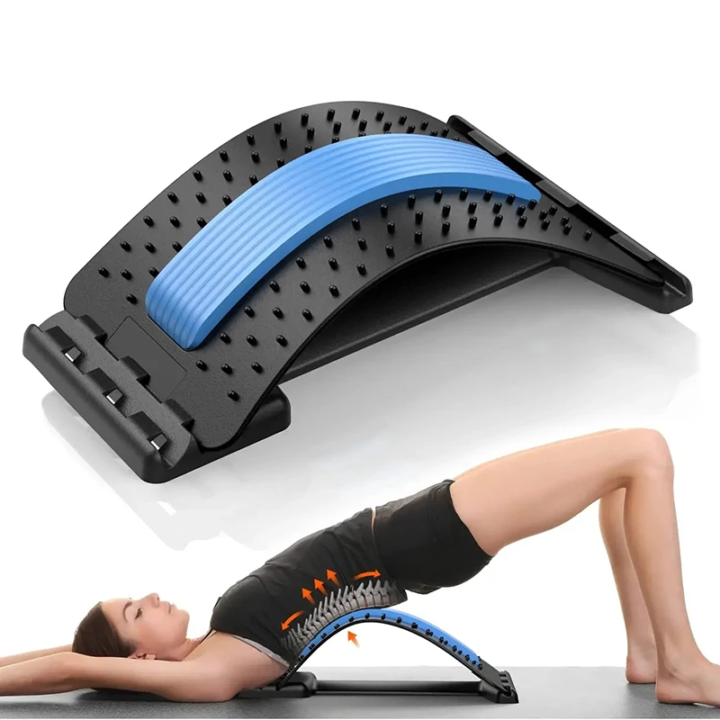 Adjustable Back Stretcher Massager Multi-Level Massage Waist Neck Spine Fitness Lumbar Cervical Spine Support Pain Relief Brace