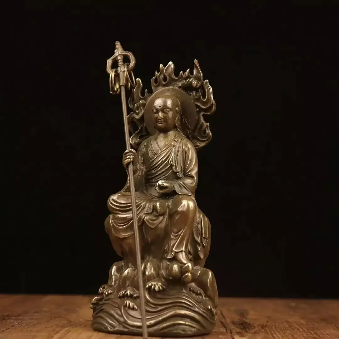 vintage chinese copper bronze ksitigarbha bodhisattva